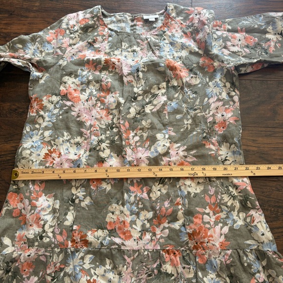 J. Jill Linen Caraway Fresh Bloom Floral Dress - Picture 9 of 16